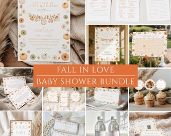 Fall in Love With Baby Shower Bundle, kleine Kürbis-Babyparty, ein kleiner Kürbis ist unterwegs, Herbst-Babyparty, Herbstparty