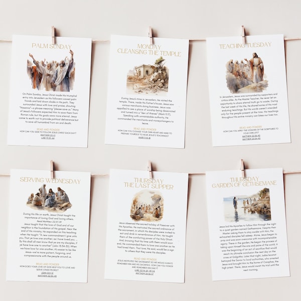 LDS Easter Holy Week Story Cards: Family Learning (Digital Download)
