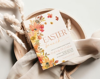 Easter Brunch Invitation template - Easter invite, brunch and egg hunt Invite Invitation Easter brunch, Brunch Invite, easter invitation