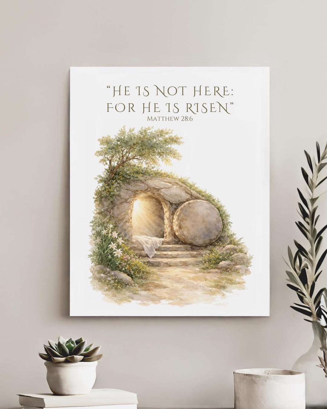 LDS Easter Print He is Risen, Christian Easter Wall Art Printable ...