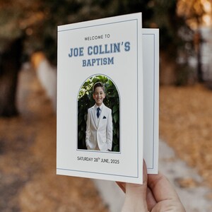 Minimalistic LDS Baptism Program Editable Template Instant Download Gender Neutral, LDS boy baptism program, LDS Program, Baptism Invite