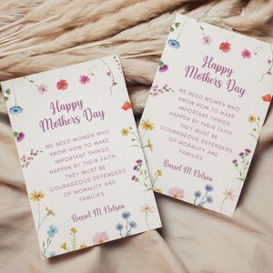 Tarjeta imprimible para el Día de la Madre SUD, tarjeta de ministración para el Día de la Madre, folleto para el Día de la Madre, regalo para mamá, descarga instantánea, tarjeta con cita SUD, etiqueta de regalo SUD