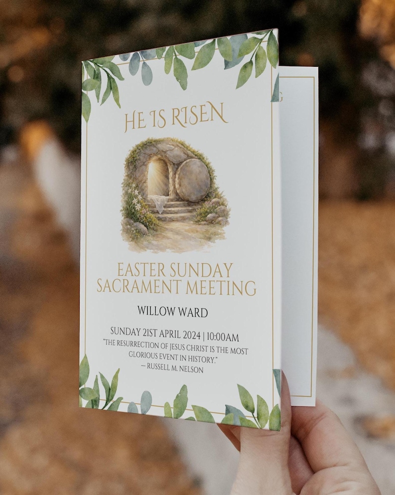 Easter Program Lds LDS Easter Sunday Program Editable Template - Minimal Editable Template ...