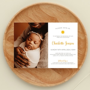 LDS Baby Blessing Invitation | Minimalistic Christening Invite Template | Editable Baptism Invite LDS Blessing Announcement, Mormon Blessing