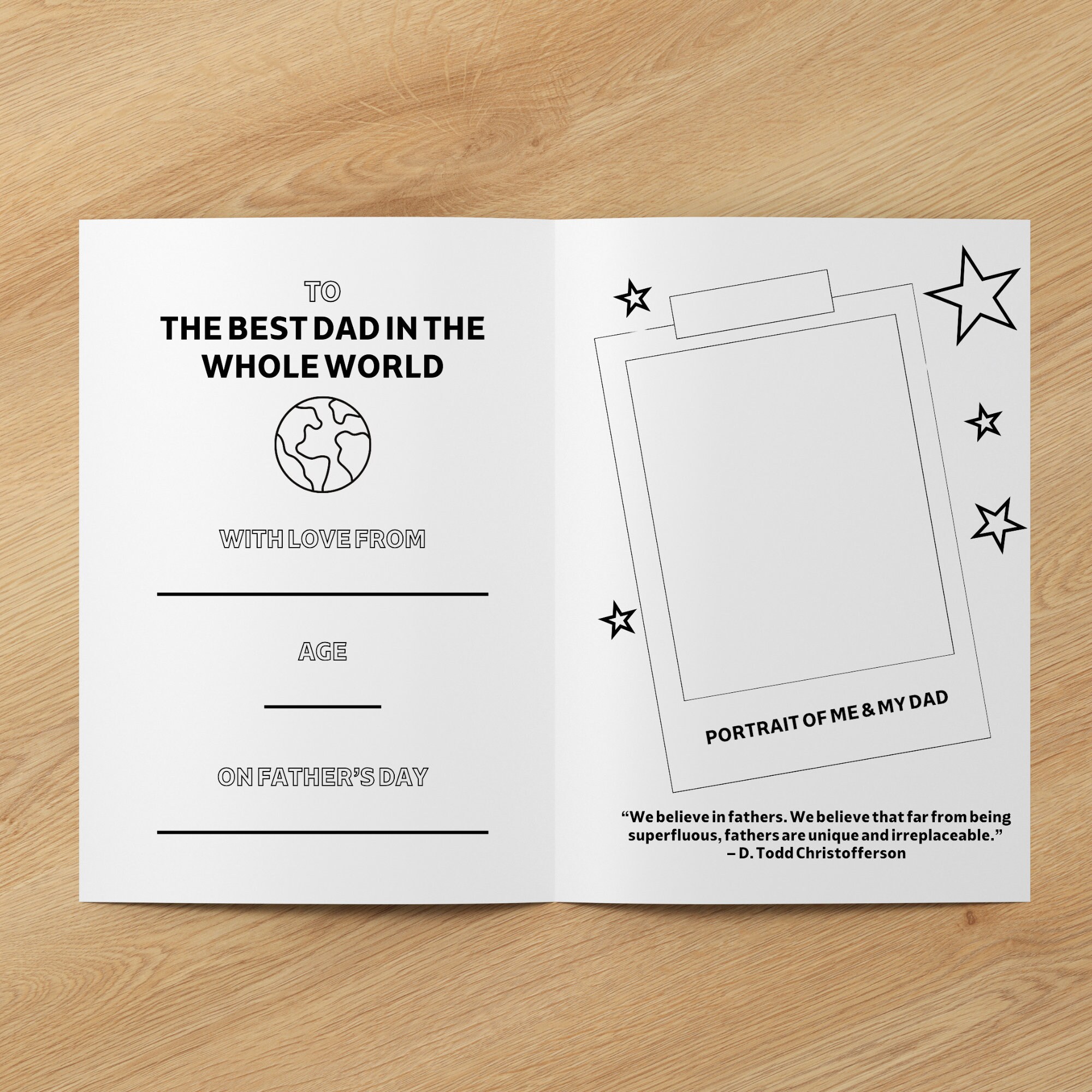 LDS Primary Fathers Day Activity Booklet - LDS Primary Handout, Lds ...