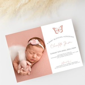 LDS Baby Blessing Invitation | Minimalistic Christening Invite Template | Editable Baptism Invite LDS Blessing Announcement, Mormon Blessing