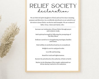 Relief society declaration, Church of Jesus Christ print, LDS relief society, LDS quote - Printable