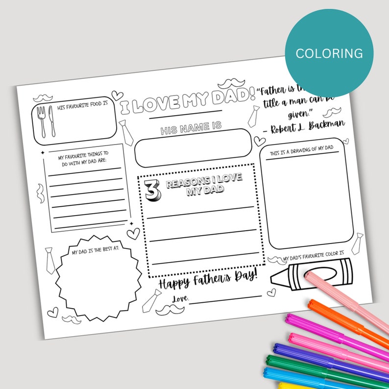 LDS Primary Fathers Day Worksheet, Lds Activity Sheet, Instant Download ...