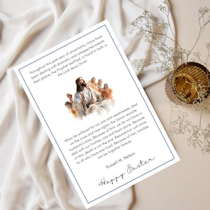 Tarjeta imprimible de Pascua SUD, tarjeta de ministración de Pascua, regalo de Pascua, Pascua de la Sociedad de Socorro, por Él - Descarga instantánea