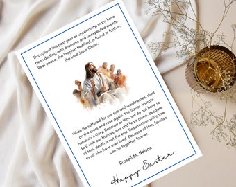 Imprimible de Pascua SUD, Tarjeta de Ministración de Pascua, Regalo de Pascua, Pascua de la Sociedad de Socorro, Por Él - Descarga instantánea