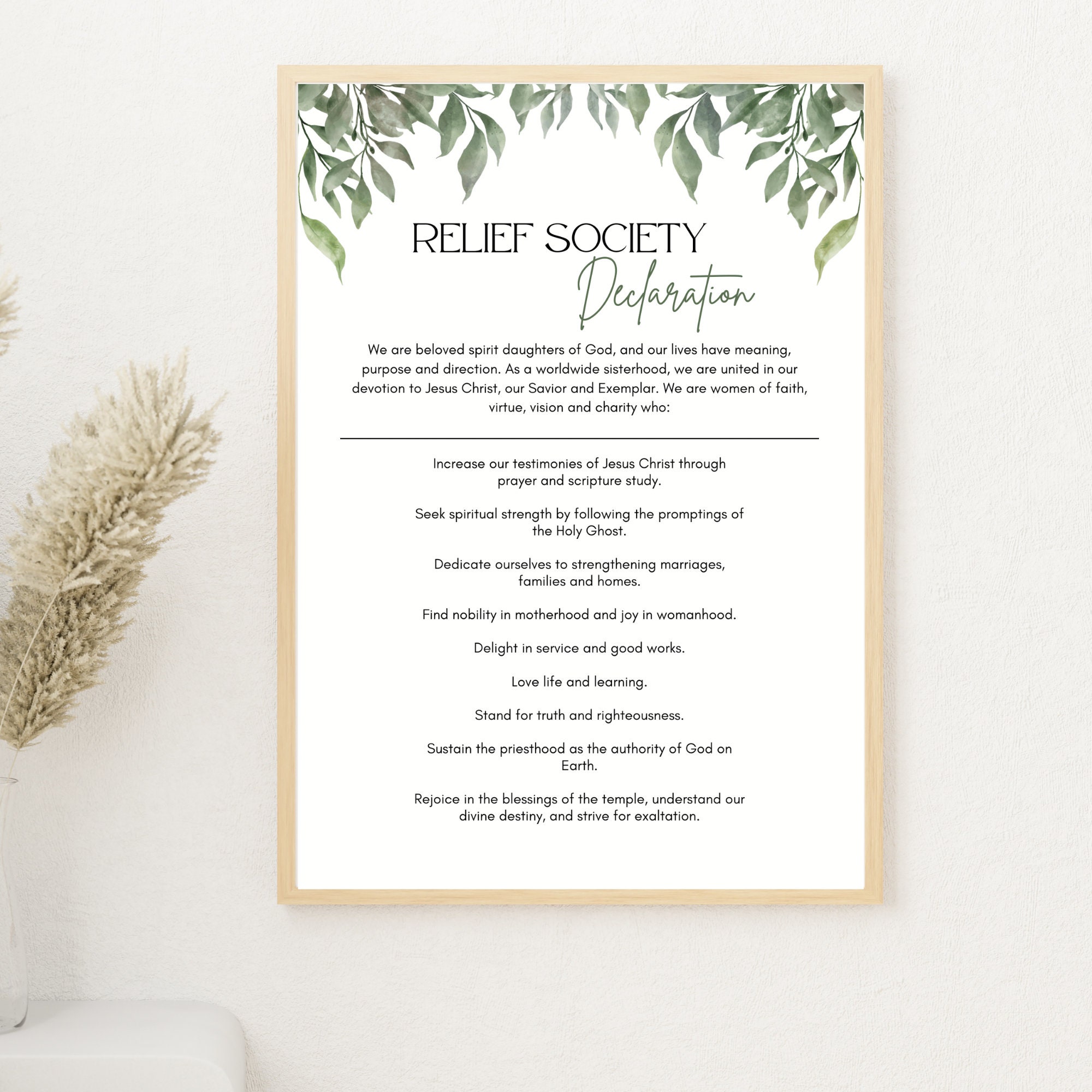Relief Society Declaration | Relief Society Declaration Printable ...