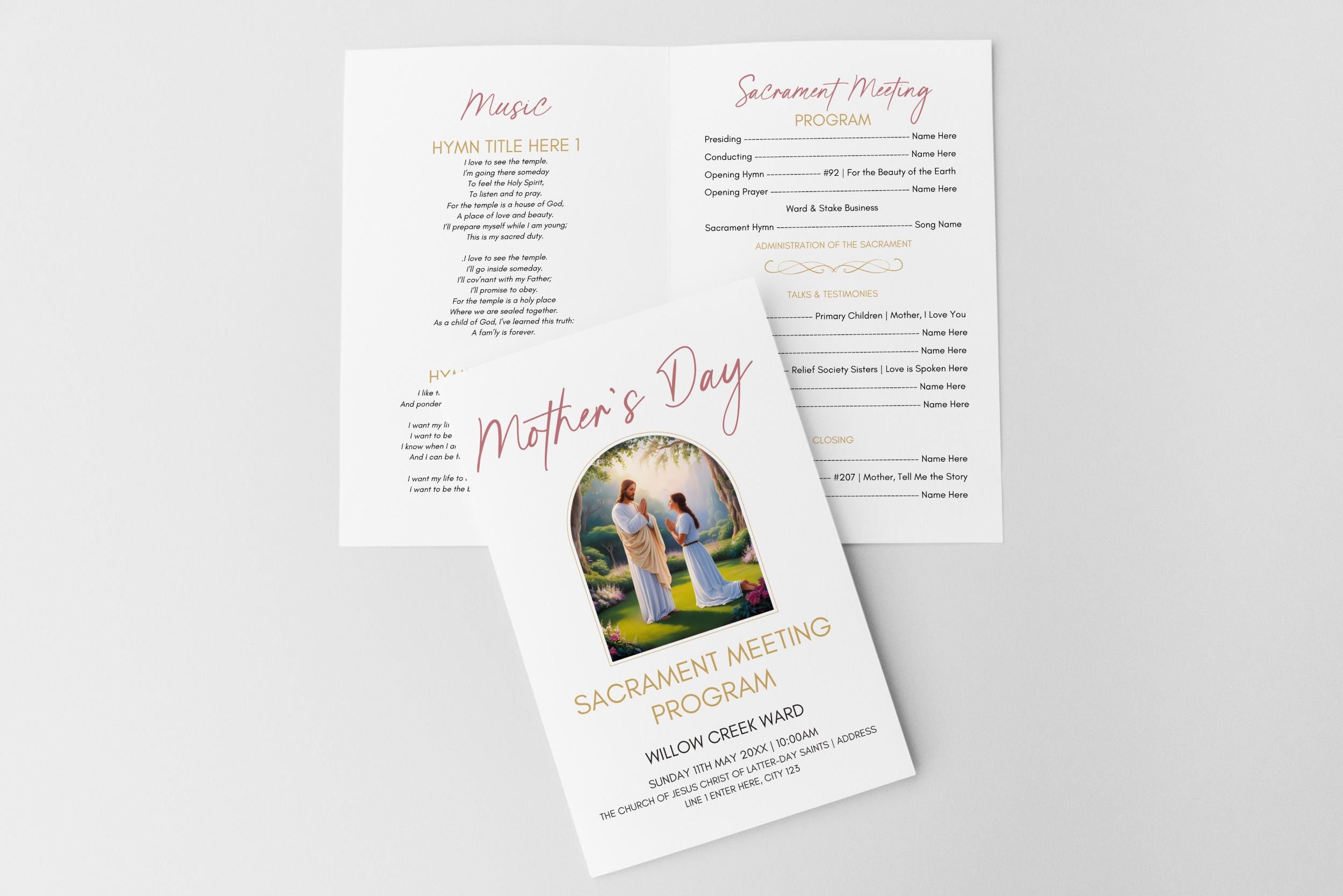 LDS Mothers Day Program Editable Template - Editable Template, LDS ...