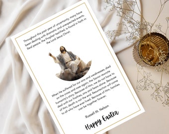 Imprimible de Pascua SUD, Tarjeta de Ministración de Pascua, Regalo de Pascua, Pascua de la Sociedad de Socorro, Por Él - Descarga instantánea