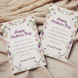 LDS Muttertag druckbare Karte, Muttertagskarte, Muttertagskarte, Geschenk für Mama, sofortiger Download, LDS Zitat