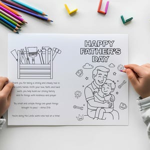 LDS Fathers Day Card- LDS primaire vaderdagfolder, lds Vaderdag kleurkaart, instant download, primaire activiteit, primaire folder