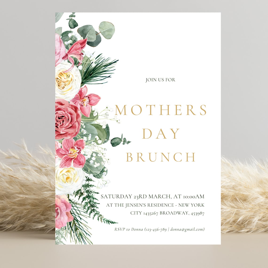 Mother's Day Brunch Invitation, Floral Brunch Invitation, Wildfloral ...