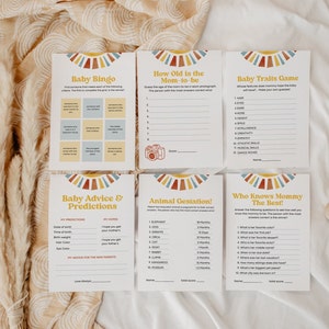 Here Comes the Son Baby Shower Game Bundle - Sunshine baby shower games, sun baby shower bundle, editable template, here comes the sun