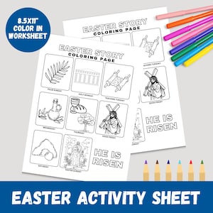 LDS Easter Story Worksheet, Primary LDS Easter Coloring Page, He Is Risen, Holy Week, Printable Activity for Primary, Easter handout