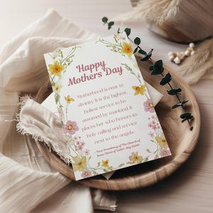 Imprimible para el Día de la Madre SUD, tarjeta de ministración para el Día de la Madre, folleto para el Día de la Madre, regalo para mamá, descarga instantánea, cita de los SUD