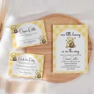 Winnie The Pooh Baby Shower Invitation Suite, editable winnie the pooh invitation, baby shower suite, winnie the pooh invite, template