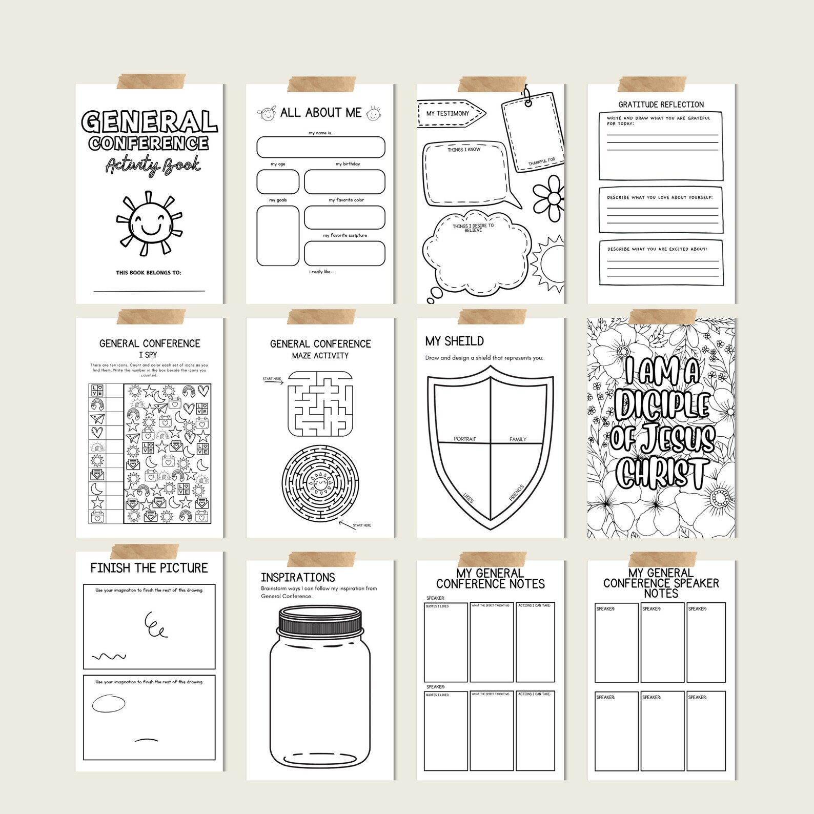 Colorful LDS Primary Conference Activity Booklet for Kids - Instant ... Colorful LDS Primary Conference Activity Booklet for Kids - Instant ...