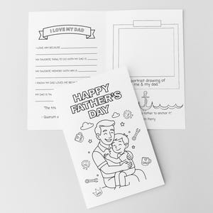 Tarjeta del Día del Padre SUD - Folleto del Día del Padre de la Primaria SUD, tarjeta para colorear del Día del Padre SUD, descarga instantánea, actividad de la Primaria, folleto de la Primaria