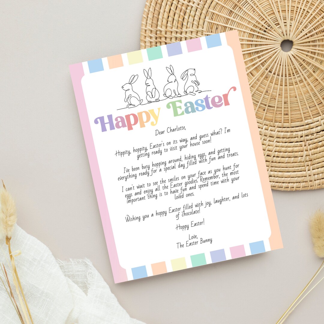 Easter Bunny Letter Letter From the Easter Bunny, Editable and ...