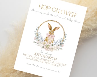 Easter Brunch Invitation template - Easter Holiday brunch and egg hunt Invite Invitation Easter brunch Editable and printable template