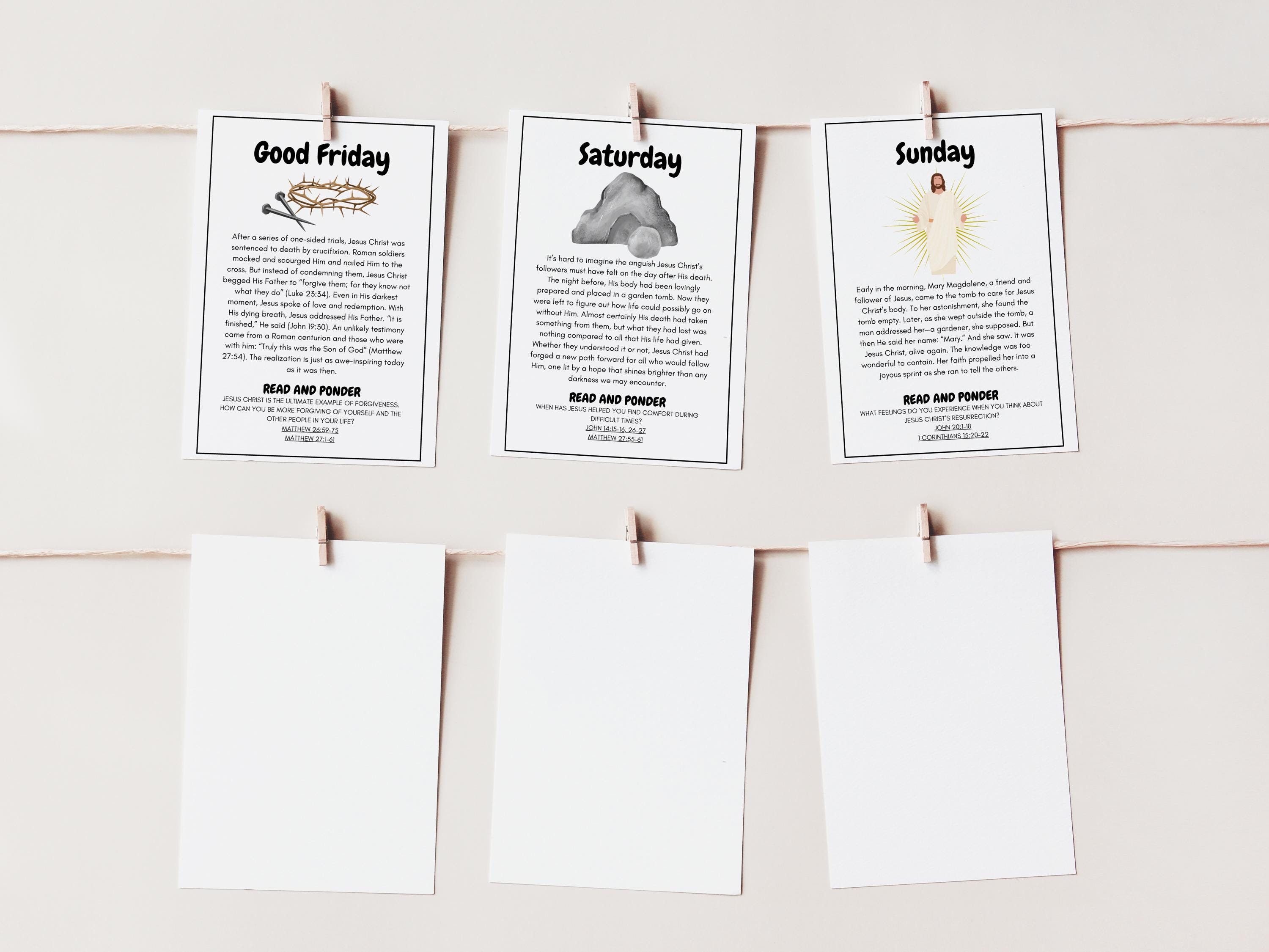 LDS Easter Holy Week Story/study Guide Cards - Printable Cards for ...