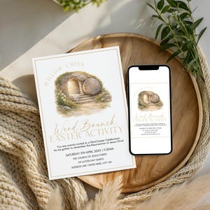 LDS Easter Brunch Invitation, Ward Easter Activity Invite,  Church Easter Gathering, Editable Template - LDS Ministering Invite