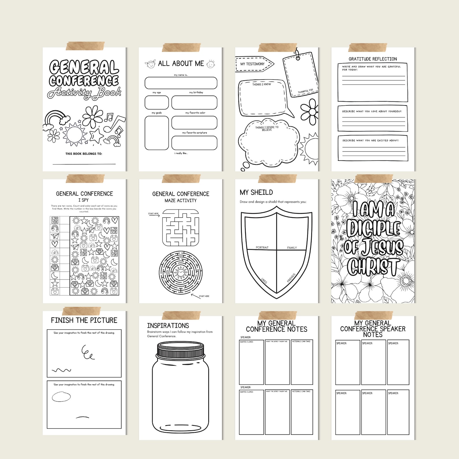 LDS Primary General Conference Activity Booklet - General Conference ...