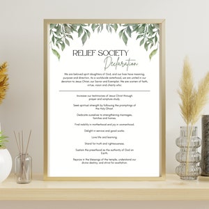 Relief Society Declaration | Relief Society Declaration Printable | Printable Relief Society Declaration | Instant Download