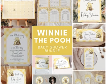 Winnie The Pooh Baby Shower Bundle - a little hunny is on the way, shower decorations, gender neutral baby shower, template