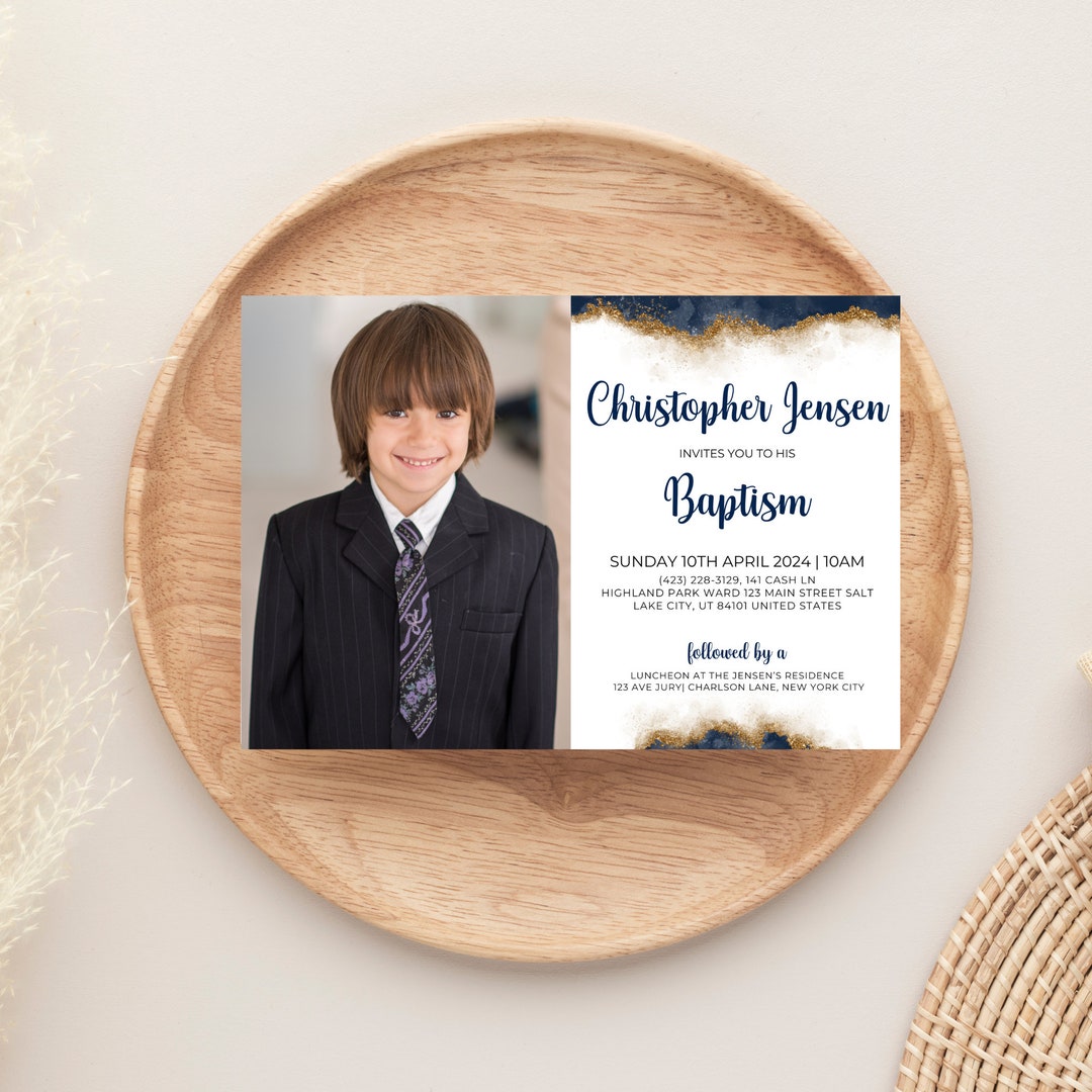 LDS Baptism Invitation Editable Template - Lds Baptism Invite, Baptism ...