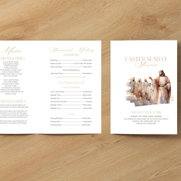 Church Program Template - Etsy