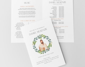 LDS Baptism Program Editable Template Instant Download Gender Neutral