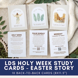 LDS Holy Week Story Cards, Christ-Centered Easter Printable for Families & Primary, Instant Download, LDS Printable, LDS Easter Story
