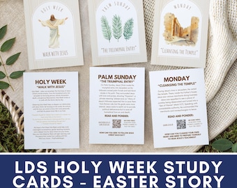 LDS Holy Week Story Cards, Christ-Centered Easter Printable for Families & Primary, Instant Download, LDS Printable, LDS Easter Story