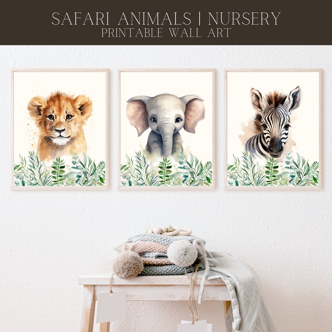 Safari Nursery Printable Decor, Safari Nursery Prints, Nursery Wall Art ...