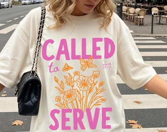 T-shirt Called To Serve, chemise chrétienne Comfort Colors®, t-shirt graphique d'été, vêtements de versets bibliques