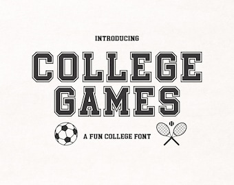 College Games Font, College Font, Sports Font, Letterman Font, Varsity Font, Fonts for Cricut, Procreate Font, Canva Font, Jersey Fonts.