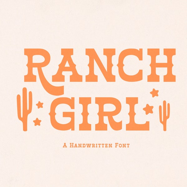 Ranch Girl Font, Western Font, Country Font, Cowgirl Font, Retro Font, Fonts for Cricut, Procreate Font, Canva Font, Handwritten Font.