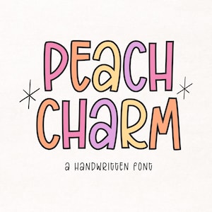 Peach Charm Font, Tall Font, Script Font, Cute Font, Trendy Font, Fonts for Cricut, Procreate Fonts, Canva Fonts, Craft Fonts, Fun Font.