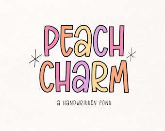 Peach Charm Font, Tall Font, Script Font, Cute Font, Trendy Font, Fonts for Cricut, Procreate Fonts, Canva Fonts, Craft Fonts, Fun Font.