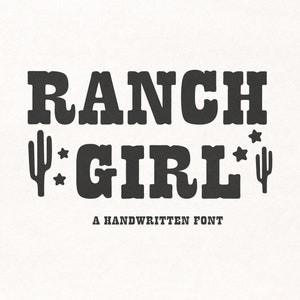 Ranch Girl Font, Western Font, Country Font, Cowgirl Font, Retro Font, Fonts for Cricut, Procreate Font, Canva Font, Handwritten Font.
