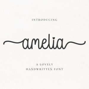 Fuente Amelia, fuente Script, fuente cursiva, fuente Heart, fuente de caligrafía, moderna, fuente para Cricut, fuente Procreate, fuente Canva, fuente manuscrita.