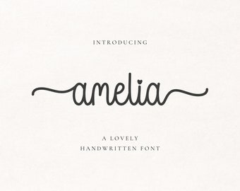 Amelia Font, Script Font, Cursive Font, Heart Font, Calligraphy Font, Modern, Font for Cricut, Procreate Font, Canva Font, Handwritten Font.
