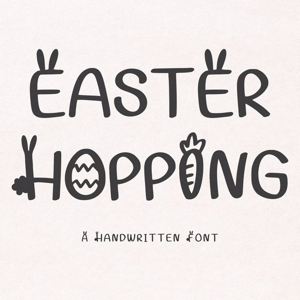 Easter Hopping Font, Easter Font, Happy Easter, Cute Font, Easter Bunny, Fonts for Cricut, Procreate Font, Canva Font, Crafting Font, Spring