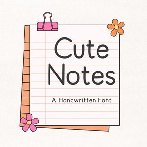 Police Cute Notes, police Notes, police manuscrite, pense-bêtes, polices Cute, polices pour Cricut, police Procreate, police Canva, police d'écriture manuscrite.