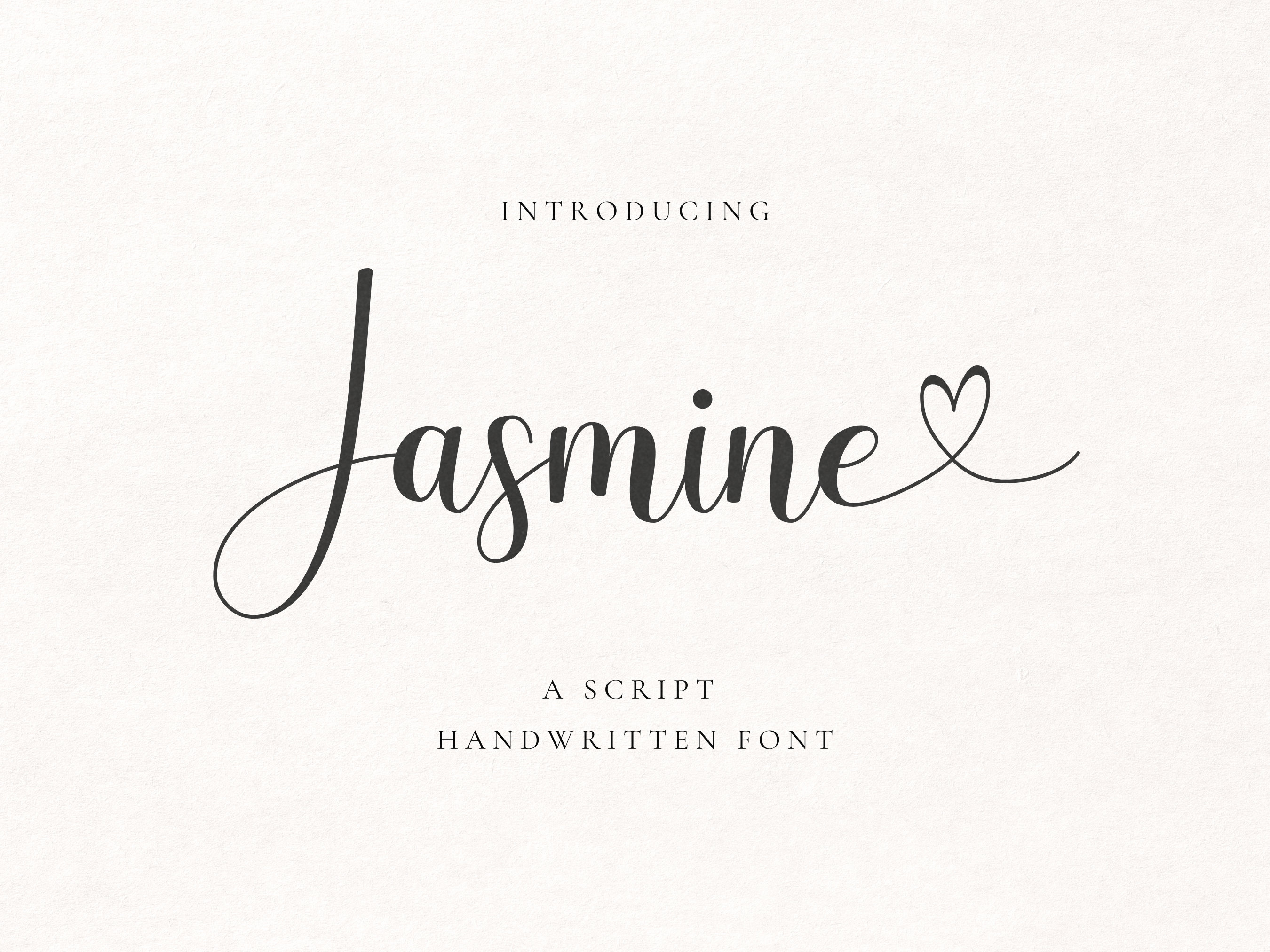Jasmine Font, Script Font, Heart Font, Cursive Font, Signature Font, Calligraphy Font, Wedding, Fonts for Cricut, Procreate Font, Canva Font